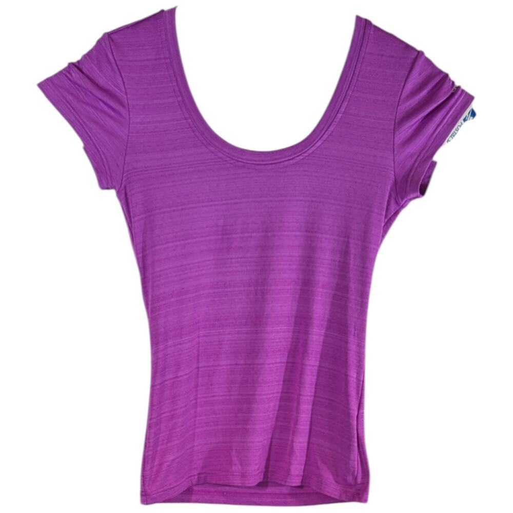 Adidas Pink Shirt Womens XS Fuschia Heather Workout Top Stripes Climalite